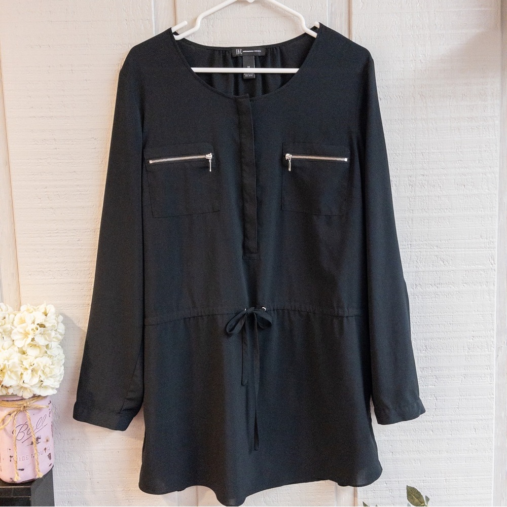 INC International Concepts Mini Dress or Tunic Cinch Waist Zip Pockets